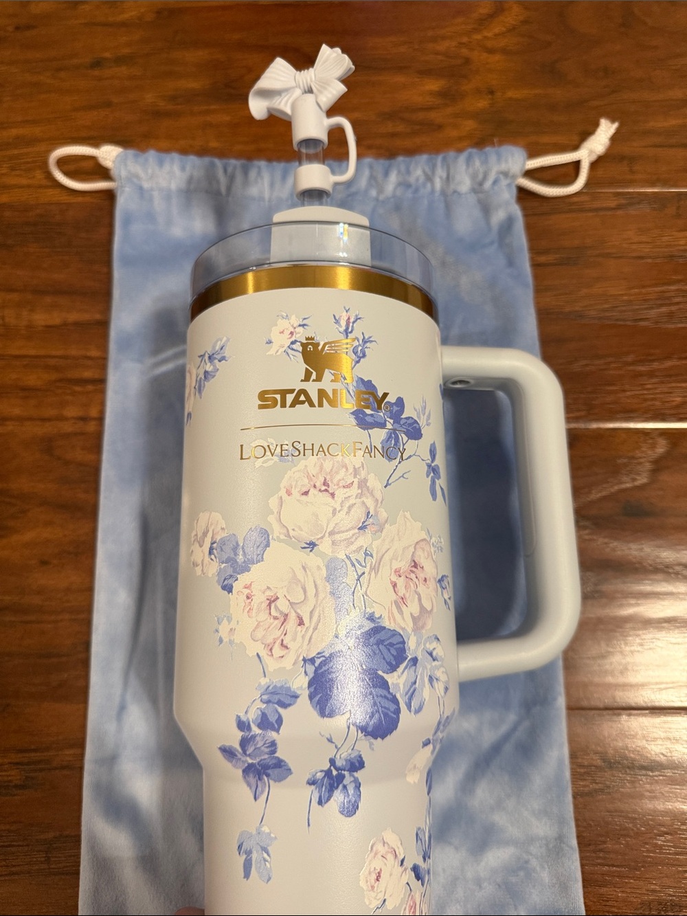 NEVER USED - Stanley 40 oz Love Shack Fancy Tumbler with Blue Floral Print
